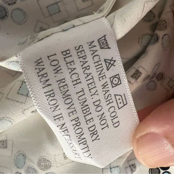 Nat Nast Mens Silk Shirt American Fit Geometric Print Button Down Size Large - Picture 9 of 14